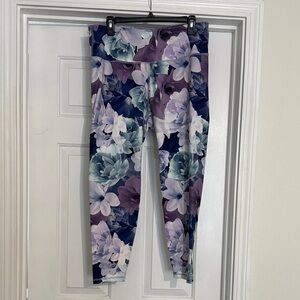 Old Navy Women's Floral Leggings - Purple and Blue